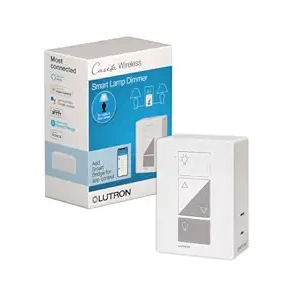 Lutron Caseta Plug-In Smart Lamp Dimmer Switch (Lutron Hub Required), Smart Light Switch Dimmer for Floor & Table Lamps, LED Lights, White (PD-3PCL-WH)