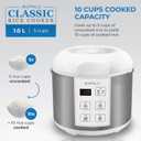 Buffalo Classic Rice Cooker with Clad Stainless Steel Inner Pot - Electric Rice Cooker for White/Brown Rice, Grain - Easy-to-clean, Non-Toxic & Non-Stick, Auto Warmer (5 Cup)
