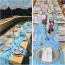 6 Pack Baby Blue Cheesecloth Table Runner 35x120 Inch Gauze Rustic Boho Table Runner 10FT Cheese Cloth for Spring Wedding Decor Birthday Party Bridal Baby Shower Table Decoration