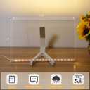 Acrylic Dry Erase Board with Light 11.8 X 7.9 Clear Light up Dry Erase Board with Stand Desktop Glow Memo LED Letter Rewritable Message Board White Board LED Note Board with 7 Color Markers