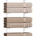 Towel Racks for Bathroom Over The Door Towel Racks Towel Storage Organizer with Metal Shelf Basket for Bathroom Rv Camper (7-Tier White)