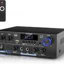 Romica AK55 Stereo Audio Amplifier, 2 Channel 500W Bluetooth 5.0 Home Theater Power Amplifier with FM, Echo, AUX, USB, SD, MIC, Optical & Coaxial Inputs, AMP for Passive Speakers and Active subwoofer
