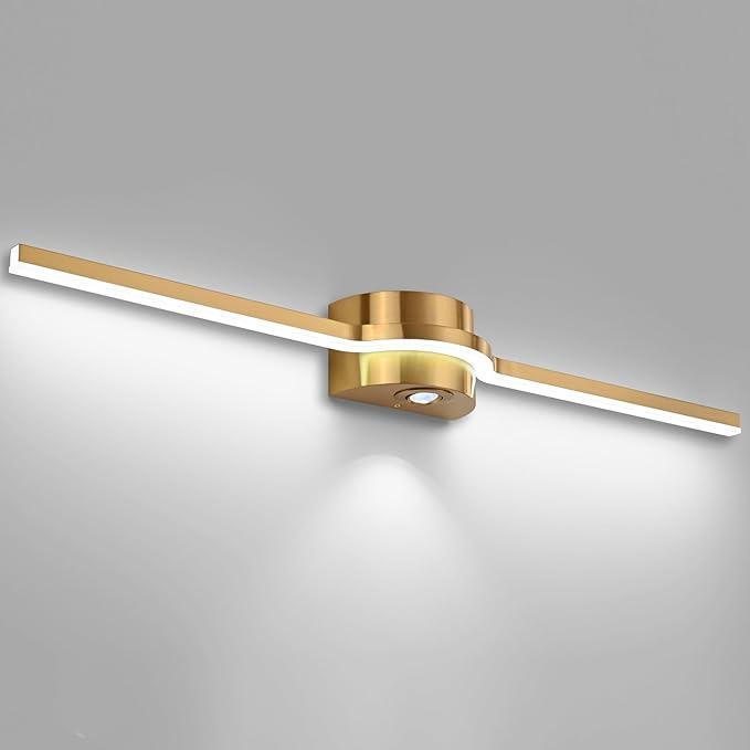 SOLFART LED Vanity Lights Bathroom Light Fixtures Bathroom Lights Vanity Lighting Fixtures 48 Inch Dimmable Brushed Bronze Wall Light Fixture D Bronze-Dimmable