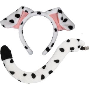 CHEU Dalmatian headband with dog ears and tail for halloween play