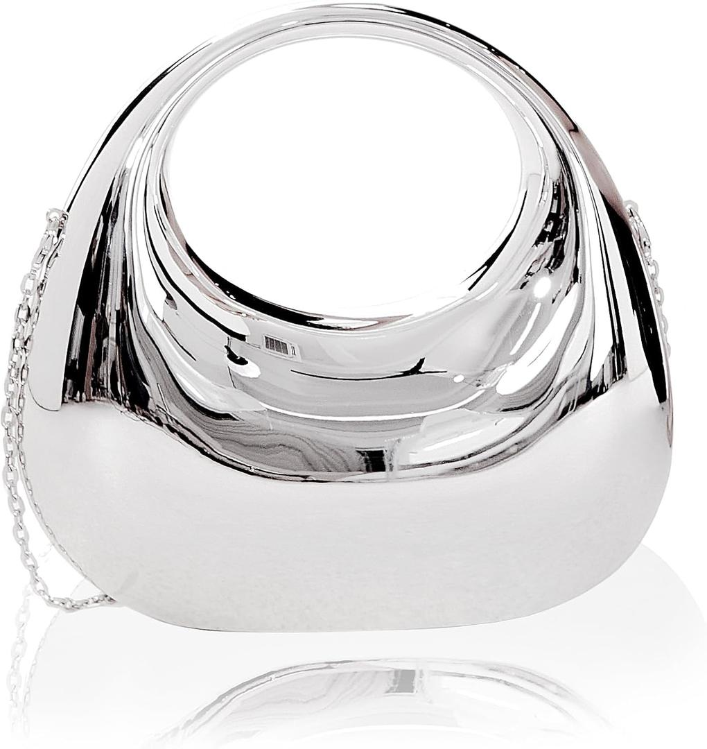 Miuco Women's Moon HandBag Acrylic Clutch Evening Bag Party and Wedding Metal Purse Crossbody S