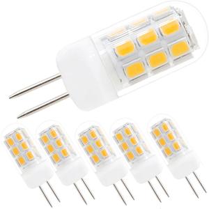 120V G4 Led Bulb Dimmable 30-35W Halogen Bulb Equivalent, Warm White 3000K 3W G4 Bi-pin Base Led Bulb, 5-Pack