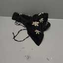 Lanpn Christmas Tree Skirt 24 inch, Velet Xmas Tree Skirt with Embroidery Snowflake Winter Christmas Tree Mat for Small mini Silm Pencil Tree Winter Holiday Indoor Xmas Decor (Black, 60cm)