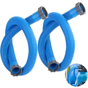 Pool Hoses for Above Ground Pools 1.5" x 59" Pool Pump Hose Filter Pumps Replacement Hose Accessories Fits for Intex Filters Pump Above Ground Pools Sand Filter, 2 Packs (Blue)