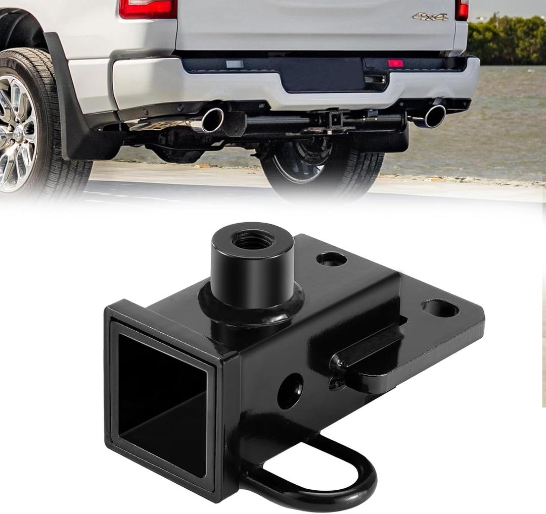 FieryRed 2" Hitch Receiver Compatible with 2019-2024 Dodge Ram 1500 Newbody, Class 3 Rear Trailer Tow Hitch with Bolts, Anti-Rust Gloss Powder Coat, Black