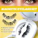 Magnetic Eyelashes,Magnetic Eyelashes with Applicator,Reusable Magnetic Lashes without Eyeliner,Glue-free False Lashes,Waterproof, Lightweight,Suit for Natural Makeup(Natural)