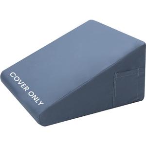 Bed Wedge Pillow Cover Only 24x24x10 Inch, Silky & Smooth Wedge Pillow Cases, Removable & Machine Washable-Zipper Design Pillowcase Blue