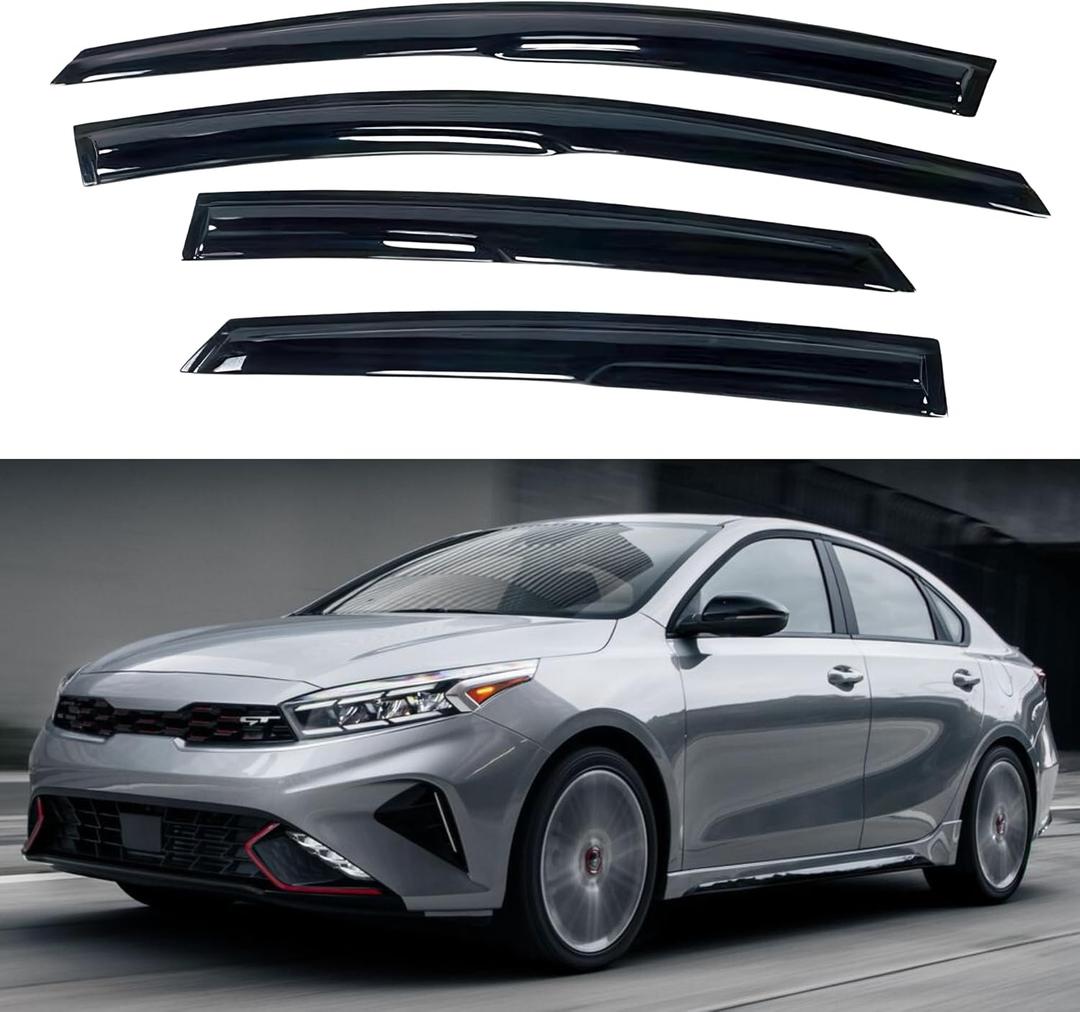 IG Window Visors Fit for 2019-2024 Kia Forte, Out-Channel Rain Guards Vent Wind Deflectors 4PC, Car Accessories for 19-24 Forte (Excludes Hatchback)