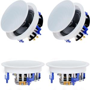 Herdio 6.5'' 640Watts 2-Way Bluetooth Ceiling Speakers Package Great for Home Theater System, Living Room,Office,Flush Mount Wired (4 Speakers)