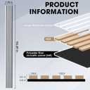 Wood Slat Acoustic Panels, 94.5 x 7.9 Inch,4 Pcs,White Marble