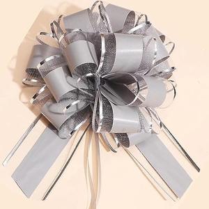 Pack of 6 Pull Bows for Gift Wrapping,Phnom Penh Gift Wrap Pull Bows,for Gift Basket,Gift Bag Box Packaging Decoration, Christmas,Valentine's Day,Birthday,Anniversary,Wedding,Flower Shop Packaging (Grey)