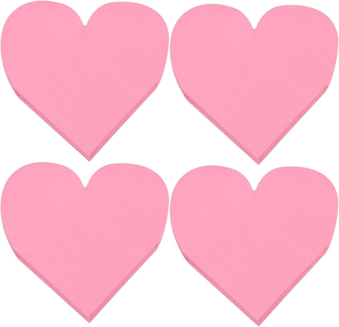 FOIMAS 100pcs Valentine Heart Paper Napkin,Disposable Pink Heart Cocktail Napkins for Anniversary Valentine's Day Party Wedding Birthday Table Decoration Supply