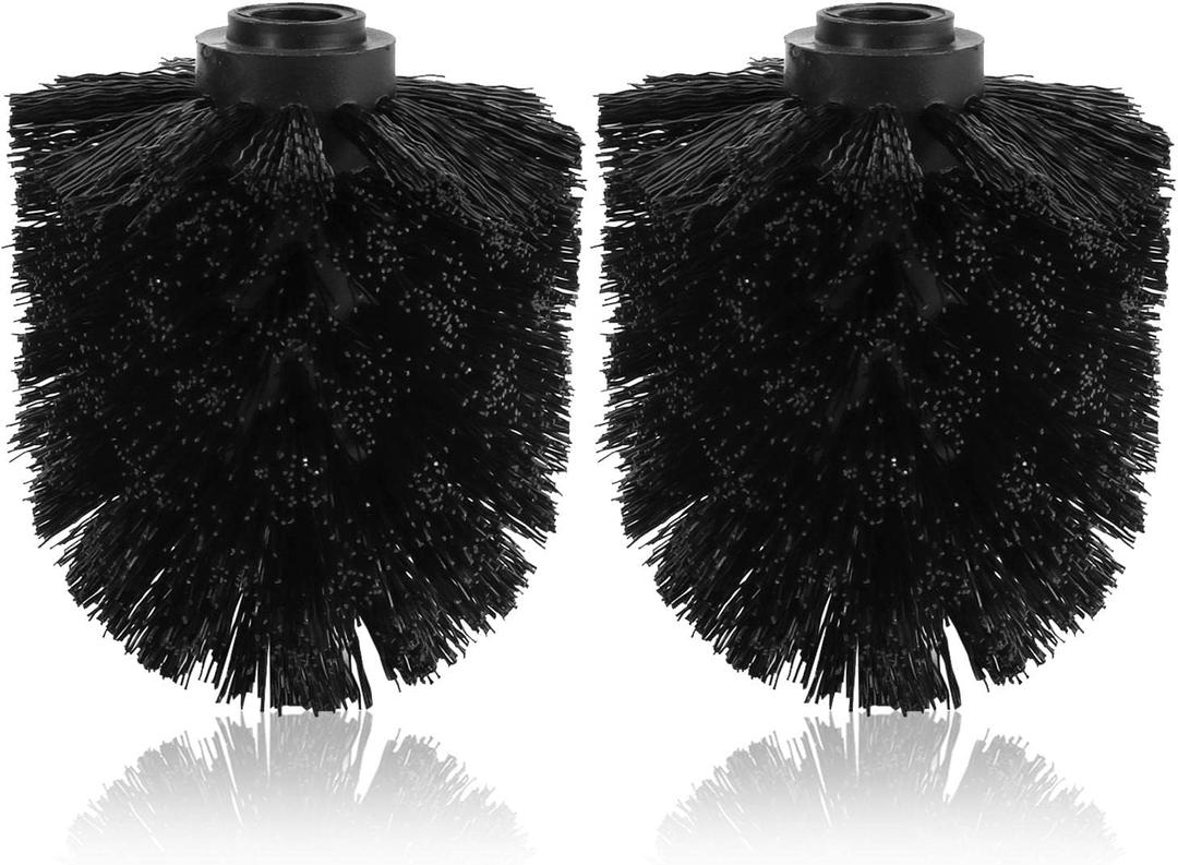 2PCS Toilet Bowl Brush Replacement Head, Toilet Brush Head Replacement with Durable Stiff Bristles, Cleaning Tool for Home Hotel Bathroom (Black)