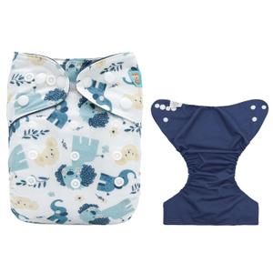 ALVABABY Baby Cloth Diaper Cover, Swim Diaper,Nappy Shell Baby Girls and Boys CDC06 (Regular size, Dog and Elephant)