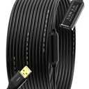 Active USB 2.0 Extension Cable 65FT(20M)with Built-in Signal Booster, 480Mbps High Speed Data Transfer Male to Female Repeater Cord, in-Wall-Long USB Extender for VR/Printer/Hard Drive/Xbox/PC