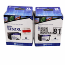 REMANUFACTURED INKJET CARTRIDGES, Epson T252XL, BLACK INK ONLY, Two Packs