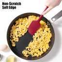600F Heat Resistant Silicone Spatula, Doosu High Temp Flexible Kitchen Rubber Bowl Scrapers Food Grade Seamless Baking Supplies Scratch-Proof for Scraping Non-Stick Pans (Red, 11.4in)