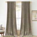 StangH Camel Beige Velvet Curtains 90 inches Long - Neutral Earth Tone Modern Classic Luxury Decor Energy Efficient Pravicy Protect Drapes for Office/Bedroom/Sliding Door, W52 x L90, 2 Panels