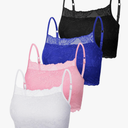 Boao 4 Pieces Women's Lace Camisole Stretch Half Cami Breathable Bra Comfort Lace Bralette Top for Lady Girls XL