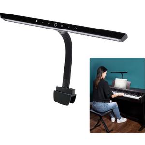 Piano Light for Digital Piano and Grand Piano, Professional Led Clip lamp with Ambient Light, Favorite Mode,Piano Lamps for Sheet Music, Eye-Care 5 Levels Color Temperatures 5 Levels Dimming