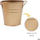 Gold Metal Bucket/Pots with PVC Liner, Ideal Gift for Floral Arrangements Wedding Home Office Party DIY Indoor Outdoor Garden Patio 5" Dia x 5" H
