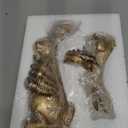 DN DECONATION Golden Easter Bunny Figurines Set of 2, Gilded Resin Rabbit Statue with Tealight Holder, Vintage Luxury Home Decor Centerpiece, Elegant Table Decor for Weddings and Easter Gifts