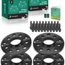 YHTAUTO 5x100/5x112mm Hub Centric Wheel Spacers 10 mm Compatible with Audi, Volkswagen Models, A4, TT, Jetta, Passat, Golf Tire Spacers w/ M14x1.5 Studs, 57.1mm Hub Bore 5 Lug 4PCS Black