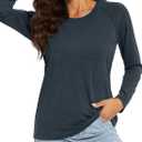 MAGCOMSEN Women's Long Sleeve Shirts UPF 50+ Workout Tops Sun Protection Athletic Running Swim Rash Guard (Black, XL)