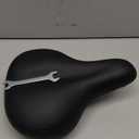 Roguoo Bicycle Seat, Wide Bike Seat for Men Women, Comfortable Memory Foam Sweatproof Essential Bike Saddle -Dual Shock Absorbing-Best Bike Seat Replacement for Exercise Bikes, Mountain Bikes (Black)