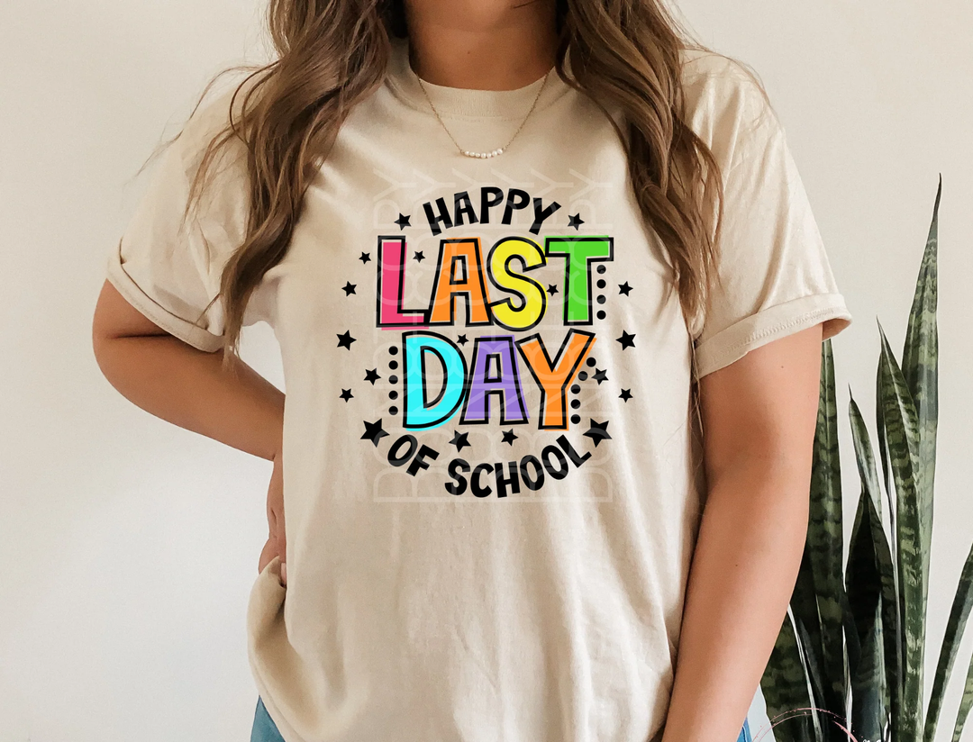 Last Day of School Shirt for Women Teacher Short Sleeve T Shirt 2024 Graduation Gift Tee Top, Size: L