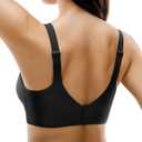 Seamless Bras for Women, Wireless Supportive Bra Comfortable No Underwire Full Coverage Push Up Bra Plus Size (Medium, Black)