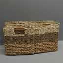 11 Inch Cube Storage Bins, Wicker Storage Baskets for Cube Shelf, Natural Foldable Square Baskets for Storage, Large Woven Storage Bin with Handle, Baskets for Pantry, Living Room Set of 4 (10.5x10.5x10.5)