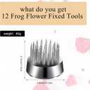 Geiserailie 12 Pcs 23mm/0. 92 Inch Stainless Flower Frog Mini Round Metal Floral Frog Japanese Ikebana Fixed Pin Holder Tool Arrangement Floral Fixation for DIY Flower Craft Arrangements(Silver)