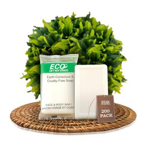 ECO amenities Bar Soap Bulk - 200 Pack, 0.5 oz Travel Size Soap Bars - Individually Wrapped For Hotels - Great for Vacation Rental and Airbnb Toiletries or Hygiene Kits Supplies (0.5 Ounce (Pack of 200))
