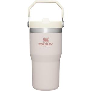Stanley IceFlow Flip Straw Tumbler with Handle 20 oz | Twist On Lid and Flip Up Straw | Leak Resistant Water Bottle | Insulated Stainless Steel |BPA-Free | Rose Quartz