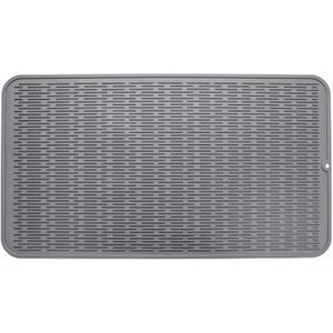 MicoYang Silicone Dish Drying Mat for Multiple Usage,Easy clean,Eco-friendly,Heat-resistant Silicone Mat for Kitchen Counter or Sink,Refrigerator or Drawer Liner Grey 4XL 32 inches x 18 inches (Gray)