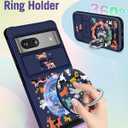 Buleens for Google Pixel 8A Case 6.1 Inch - with Ring Stand & Camera Cover Aesthetic Cute Designed for Women Girls Girly Cartoon Kawaii Dogs Unique for Pixel 8A Phone Case Compatible with Magsafe