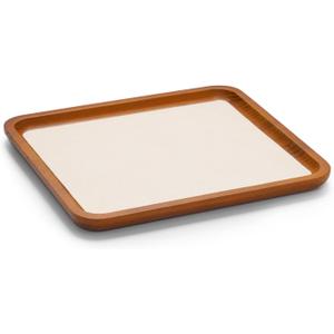 Oirlv Solid Wood Jewelry Tray Jewelry Display Holder Showcase Jewelry Display Organizer (Large, Creamy-white)