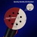 240 Grit Sandpaper, 5 Inch Sanding Discs Hook and Loop, Orbital Sander Pads for Wood, Metal Sanding, 100Piece