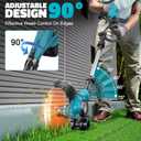 Cordless String Trimmer Compatible with Makita 18V (Tool Only), MtiolHig 3 in 1 Weed Eater with Brushless Motor & Battery Level Display, Electric Weed Wacker/Edger Trimmer for Yard, w/ 18 Line, Blue