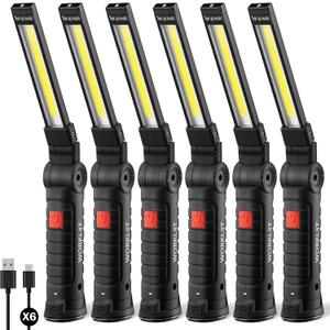 Magnetic Work Light 6Pack, Rechargeable LED Work Light with 360 Rotation, 5 Mode Mechanic Light, Compact Rechargeable Flashlight with Hook for Car Repairing, Emergency, Tool Gifts for Men Him