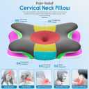 3 x Cervical Neck Pillow for Sleeping Ergonomic Pillow for Neck Comfort, Contour Memory Foam Neck Pillow for Side Sleepers Ortho Style Neck Support Pillow for Back & Stomach Sleepers