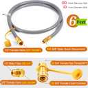 GasSaf 6 FT 1/2" ID Natural Gas Hose with Quick Connect Fitting, Natural Gas Conversion Kit for Gas Grill, Generator, Patio Heater and More - CSA Certified
