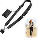 CUEDM Cell Phone Lanyard Crossbody,Adjustable Cell Phone Strap with Wristlet,Clip and Go Strap for Phone with Wallet