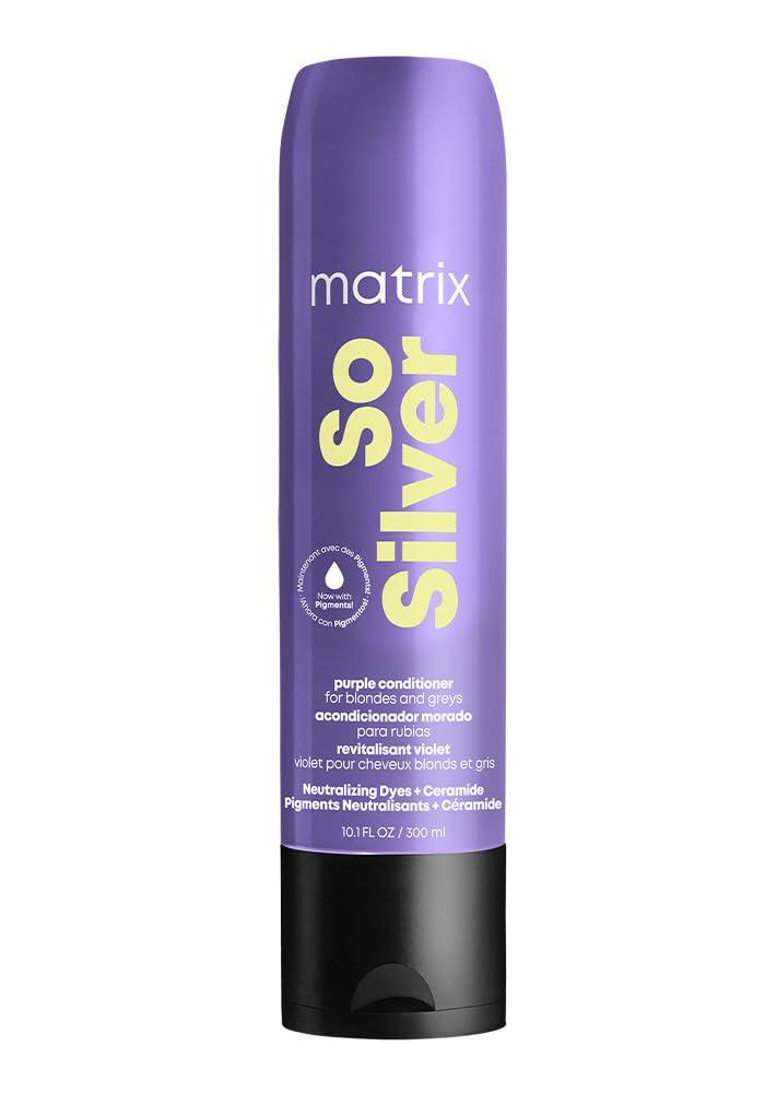 Matrix So Silver Purple Conditioner - Removes Brassy Yellow Undertones, Color Depositing & Toning, Pigmented Conditioner For Blondes and Greys, Vegan (10.1 Fl Oz (Pack of 1))