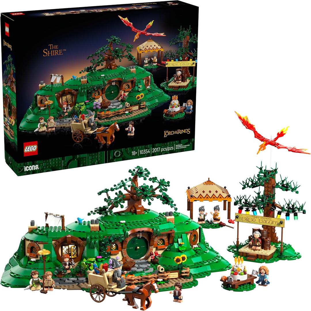 LEGO Icons The Lord of The Rings: The Shire Building Set - Room Decor for Men and Women, Ages 18+ - Adult DIY Collectible for Bedroom or Office - with Gandalf Minifigure - 10354